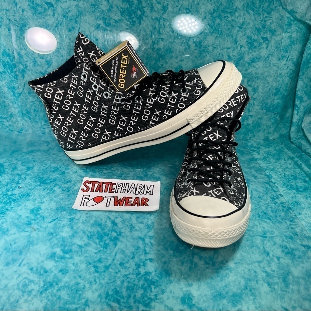 Converse Chuck 70 Hi Gore Red Print Men's Black Retro High Top Shoes Sneakers